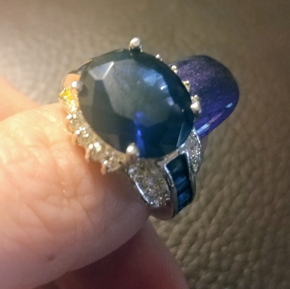 Sapphire sterling silver ring. - Picture 6 of 6